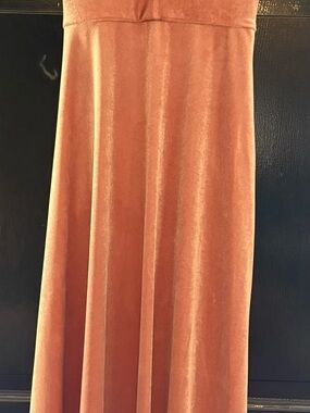 Zara Velvet Maxi Dress in Rose Gold